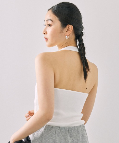 BABYLONE（バビロン）の「パット付きホルターネックタンク（タンクトップ・レディース・ブラック/オフホワイト・フリー）」の22枚目の写真