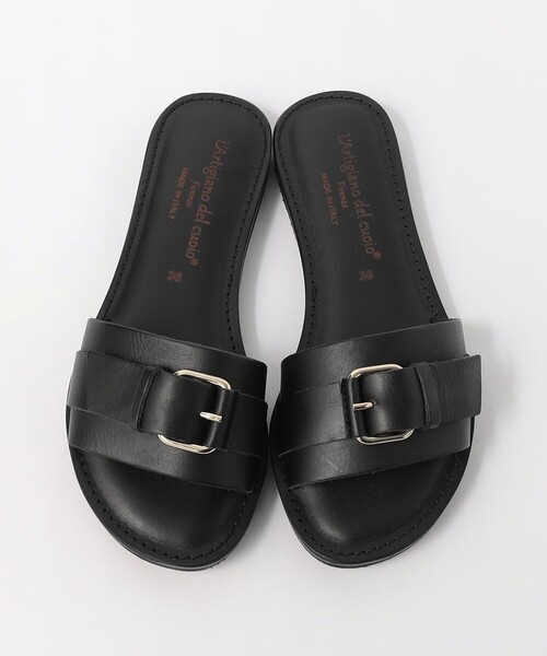 green label relaxing（グリーンレーベルリラクシング）の「【別注】＜LARTIGIANO DEL CUOIO＞フラットサンダル（サンダル・レディース・ブラック/ダークブラウン・36/37/38）」の14枚目の写真