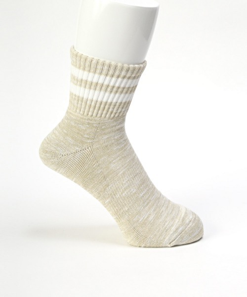 THE SOX（ザ ソックス）の「THESOX(ザソックス)スラブミックス2本ラインショートソックス（ソックス/靴下・メンズ・ブラック/グレー/ベージュ・FREE）」の7枚目の写真