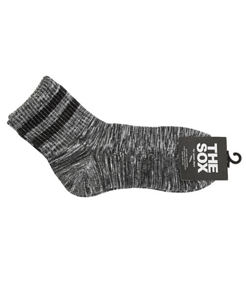 THE SOX（ザ ソックス）の「THESOX(ザソックス)スラブミックス2本ラインショートソックス（ソックス/靴下・メンズ・ブラック/グレー/ベージュ・FREE）」の9枚目の写真