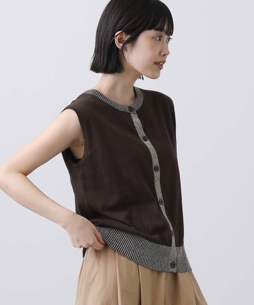 ニット　ベスト　キャトルメラージュ　グレディブリリアン Gready Brilliant（グレディブリリアン）の「綿天竺ラメ2WAY