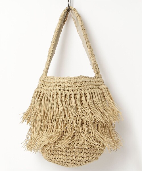 fredy emue（フレディエミュ）の「ペーパーフリンジワンハンドル（トートバッグ・レディース・ブラック/ベージュ・FREE）」の11枚目の写真