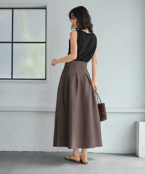 STYLE DELI(スタイルデリ)の「スポンディッシュボリュームタックスカート(スカート・レディース・ブラウン系その他/ブラック・MEDIUM/SMALL)」の9枚目の写真