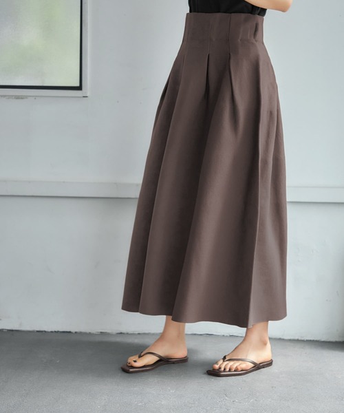 STYLE DELI(スタイルデリ)の「スポンディッシュボリュームタックスカート(スカート・レディース・ブラウン系その他/ブラック・MEDIUM/SMALL)」の10枚目の写真