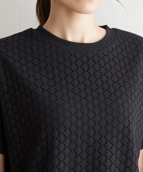 ikka(イッカ)の「アイレットレースプルオーバー(Tシャツ/カットソー・レディース・ブラック/オフホワイト/ブルー/モカ・S/M/L)」の16枚目の写真