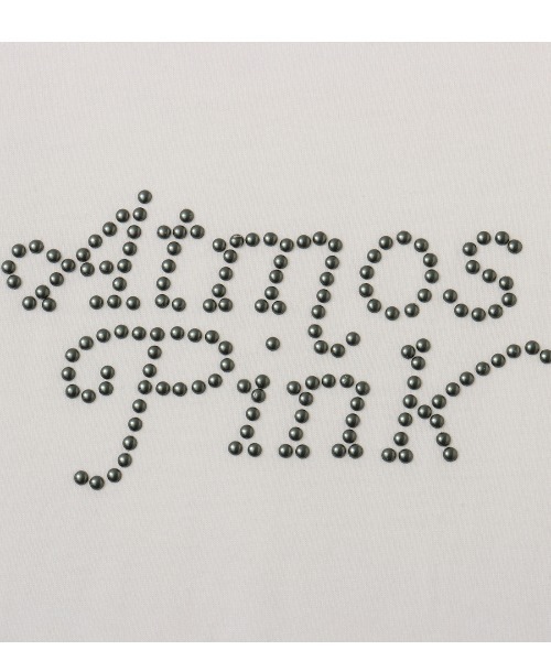 atmos pink(アトモスピンク)の「atmos pink Studs Logo T-shirt / アトモス ピンク スタッズ ロゴ ティーシャツ(Tシャツ/カットソー・レディース・ホワイト/ブラック・S/M)」の7枚目の写真