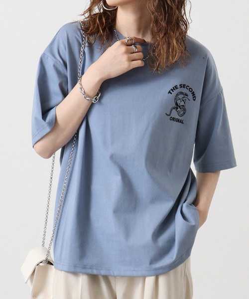 FUNALIVE(ファンアライブ)の「ヘビーウェイト ワイド ロゴ Tシャツ 半袖(Tシャツ/カットソー・メンズ・ホワイト系1/ベージュ系1/オフホワイト/ライトピンク/エメラルド/サックスブルー/ブラック/グリーン系1/ピンク系1/ベージュ/ブラック系1/サックスブルー系1・L/LL/M)」の9枚目の写真