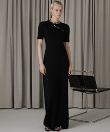 PRANK PROJECT | 【24SUMMER PRE ORDER】スラントヘンリーネックカットマキシワンピ / Slant Henley Neck Cut Maxi Dress(ワンピース)