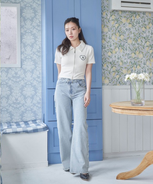 ANDGEEBEE（アンジービー）の「ダブルジップケーブルトップス（その他トップス・レディース・アイボリー/チャコールグレー・FREE）」の13枚目の写真