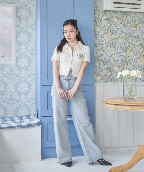 ANDGEEBEE（アンジービー）の「ダブルジップケーブルトップス（その他トップス・レディース・アイボリー/チャコールグレー・FREE）」の15枚目の写真