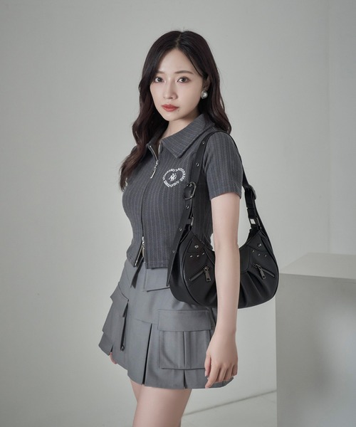 ANDGEEBEE（アンジービー）の「ダブルジップケーブルトップス（その他トップス・レディース・アイボリー/チャコールグレー・FREE）」の20枚目の写真