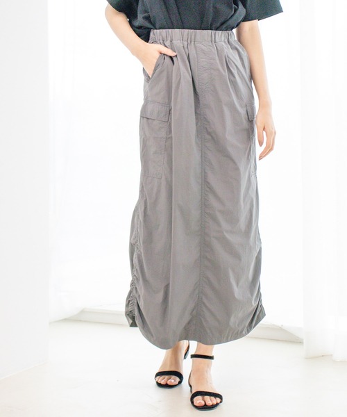 Jayro(ジャイロ)の「裏メッシュスピンドルカーゴスカート(スカート・レディース・グレー系その他/ブラック/ダークブラウン/グレー・M)」の3枚目の写真