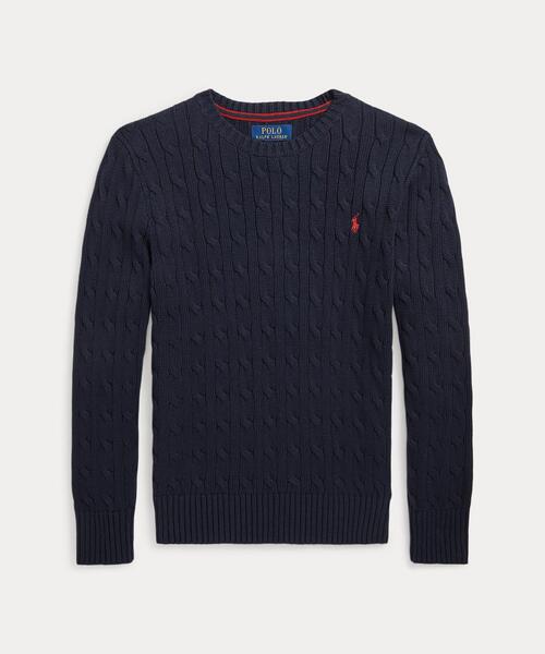 POLO RALPH LAUREN CHILDRENSWEAR（ポロ ラルフ ローレン チルドレンズウェア）の「ケーブルニット コットン セーター（ニット/セーター・キッズ・ネイビー系1・L/M/S/XL）」の5枚目の写真
