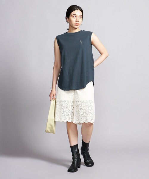 AMERICANA(アメリカーナ)の「<Americana>ラウンドヘム タンクトップ(Tシャツ/カットソー・レディース・レッド/ブラック・FREE)」の4枚目の写真