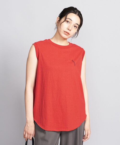 AMERICANA(アメリカーナ)の「<Americana>ラウンドヘム タンクトップ(Tシャツ/カットソー・レディース・レッド/ブラック・FREE)」の6枚目の写真