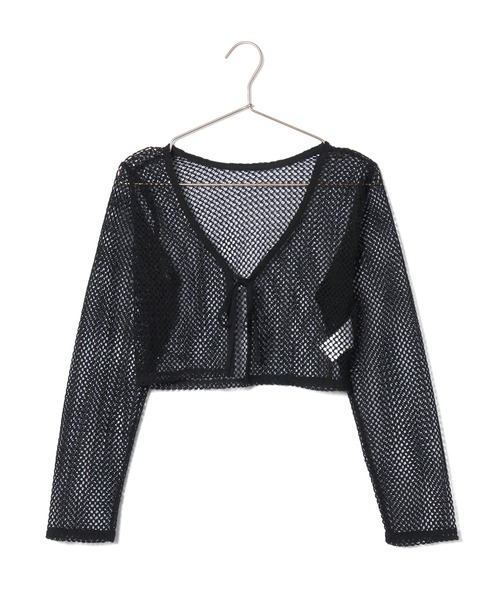 ROPE' PICNIC（ロペピクニック）の「クロップドメッシュカットカーディガン（カーディガン/ボレロ・レディース・ブラック/キナリ・38）」の13枚目の写真