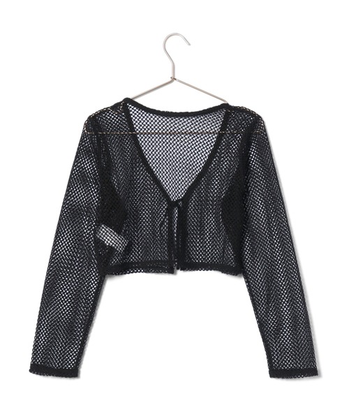 ROPE' PICNIC（ロペピクニック）の「クロップドメッシュカットカーディガン（カーディガン/ボレロ・レディース・ブラック/キナリ・38）」の14枚目の写真