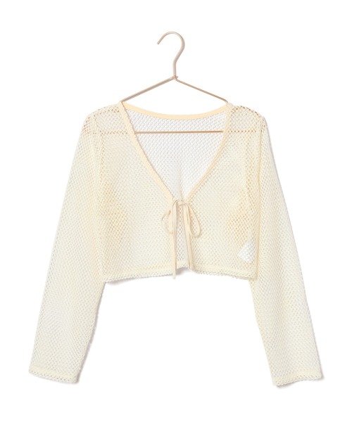 ROPE' PICNIC（ロペピクニック）の「クロップドメッシュカットカーディガン（カーディガン/ボレロ・レディース・ブラック/キナリ・38）」の22枚目の写真