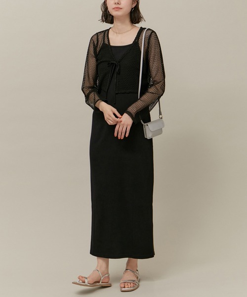 ROPE' PICNIC(ロペピクニック)の「クロップドメッシュカットカーデ(カーディガン/ボレロ・レディース・ブラック/キナリ・38)」の15枚目の写真