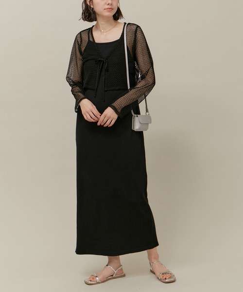 ROPE' PICNIC(ロペピクニック)の「クロップドメッシュカットカーデ(カーディガン/ボレロ・レディース・ブラック/キナリ・38)」の16枚目の写真