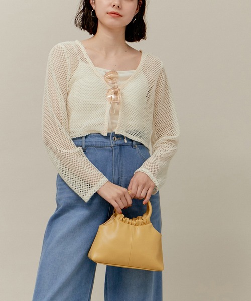 ROPE' PICNIC(ロペピクニック)の「クロップドメッシュカットカーデ(カーディガン/ボレロ・レディース・ブラック/キナリ・38)」の20枚目の写真