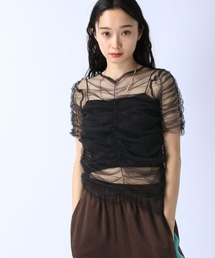 JEANASIS | チュールギャザーTEE SS/130143(Tシャツ/カットソー)