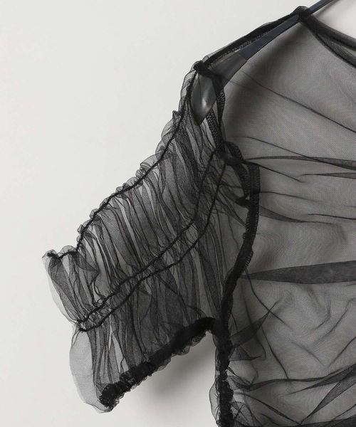 JEANASIS（ジーナシス）の「チュールギャザーTEE SS/130143（Tシャツ/カットソー・レディース・ブラック/ライトグレー/ピンク・FREE）」の10枚目の写真