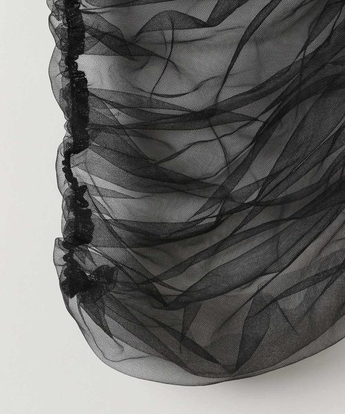 JEANASIS（ジーナシス）の「チュールギャザーTEE SS/130143（Tシャツ/カットソー・レディース・ブラック/ライトグレー/ピンク・FREE）」の9枚目の写真