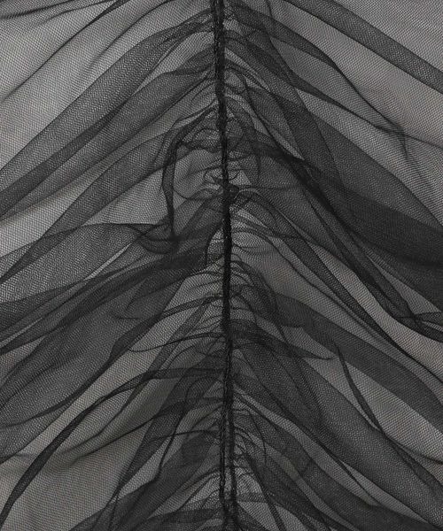 JEANASIS（ジーナシス）の「チュールギャザーTEE SS/130143（Tシャツ/カットソー・レディース・ブラック/ライトグレー/ピンク・FREE）」の7枚目の写真