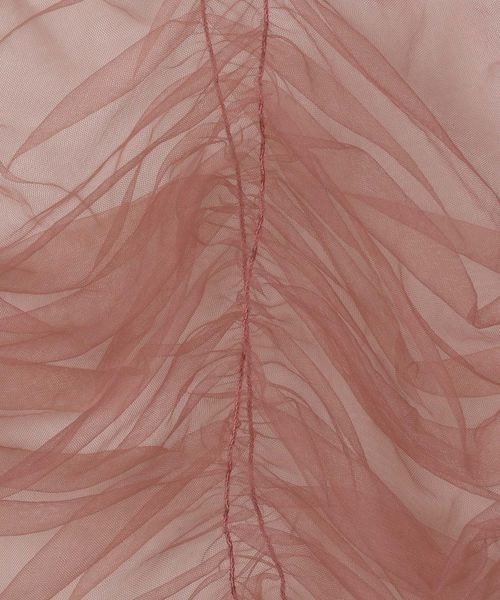 JEANASIS（ジーナシス）の「チュールギャザーTEE SS/130143（Tシャツ/カットソー・レディース・ブラック/ライトグレー/ピンク・FREE）」の4枚目の写真