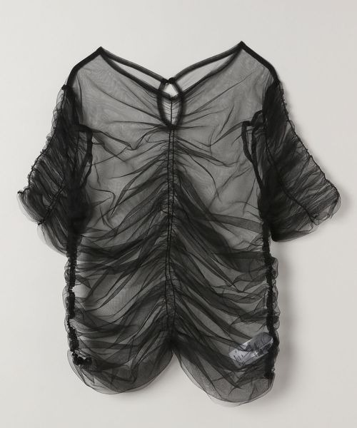 JEANASIS（ジーナシス）の「チュールギャザーTEE SS/130143（Tシャツ/カットソー・レディース・ブラック/ライトグレー/ピンク・FREE）」の21枚目の写真