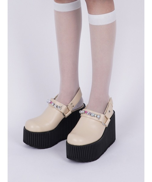 PAMEO POSE（パメオポーズ）の「Multi Bijou Sabot Shoes（サンダル・レディース・アイボリー/ブラック・37/38/39）」の20枚目の写真