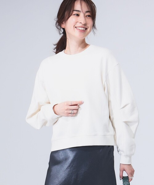 B:MING by BEAMS（ビーミングバイビームス）の「袖フォルム 裏毛 プルオーバー（スウェット・レディース・ブラック/ホワイト系その他5/パープル系その他5/チャコールグレー・ONE SIZE）」の2枚目の写真