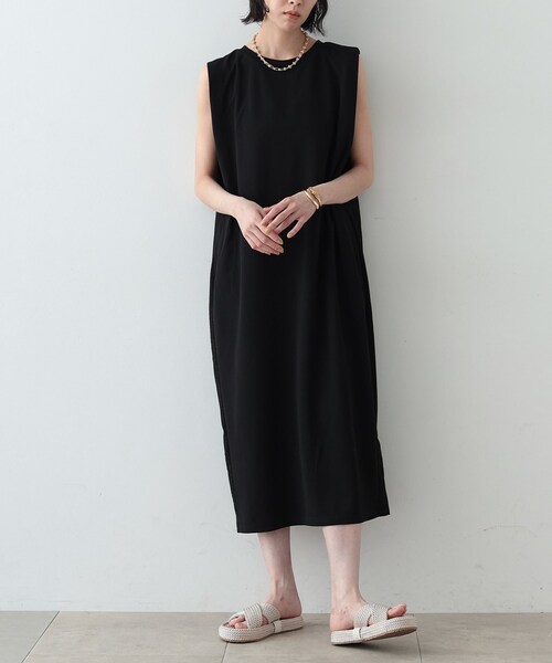 GALLEST(ギャレスト)の「◆サイドラインカットジャージワンピース(ワンピース・レディース・ライトグレー/ブラック・36/38)」の2枚目の写真