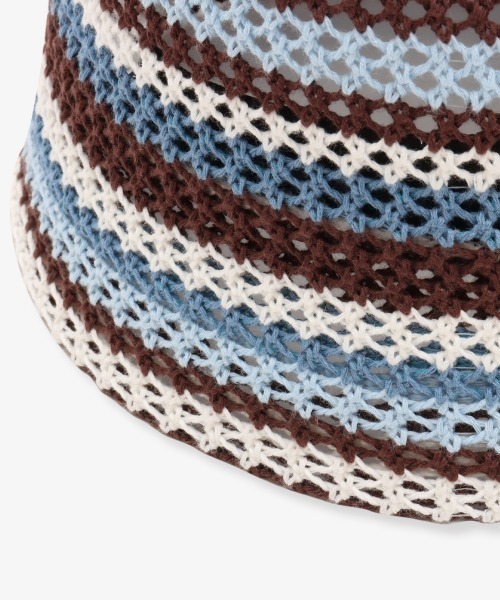 atmos pink（アトモスピンク）の「atmos pink Stripe Crochet Bucket Hat / アトモス ピンク ストライプ クロシェット バケット ハット（ハット・レディース・ブルー/オレンジ・FREE）」の7枚目の写真