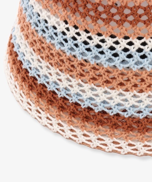 atmos pink（アトモスピンク）の「atmos pink Stripe Crochet Bucket Hat / アトモス ピンク ストライプ クロシェット バケット ハット（ハット・レディース・ブルー/オレンジ・FREE）」の4枚目の写真