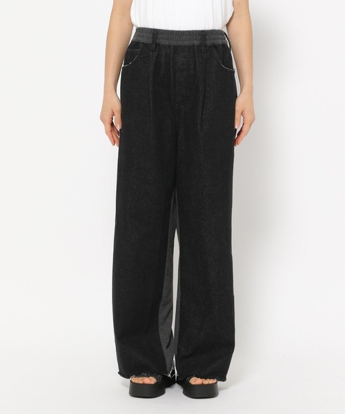 LOWRYS FARM（ローリーズファーム）の「スウェットキリカエデニムパンツ　128601（デニムパンツ・レディース・ブルー/ブラック・FREE）」の20枚目の写真