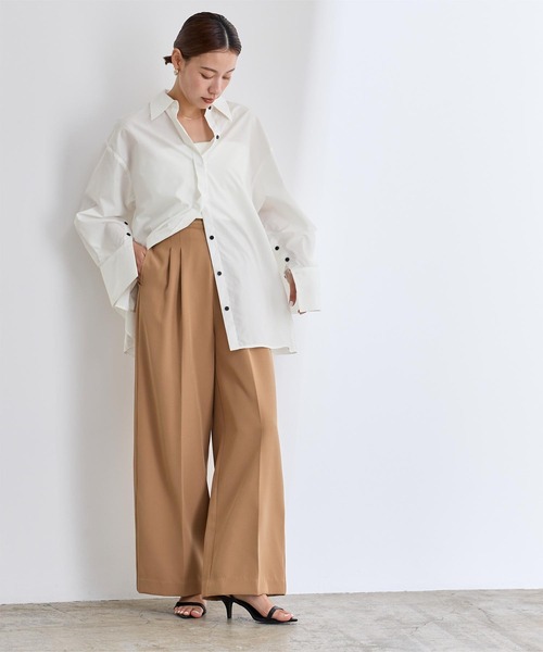 UR'S(ユアーズ)の「2wayワイドカフスシャツ(シャツ/ブラウス・レディース・ブルー/オフホワイト・S/M/L)」の8枚目の写真