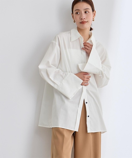 UR'S(ユアーズ)の「2wayワイドカフスシャツ(シャツ/ブラウス・レディース・ブルー/オフホワイト・S/M/L)」の9枚目の写真