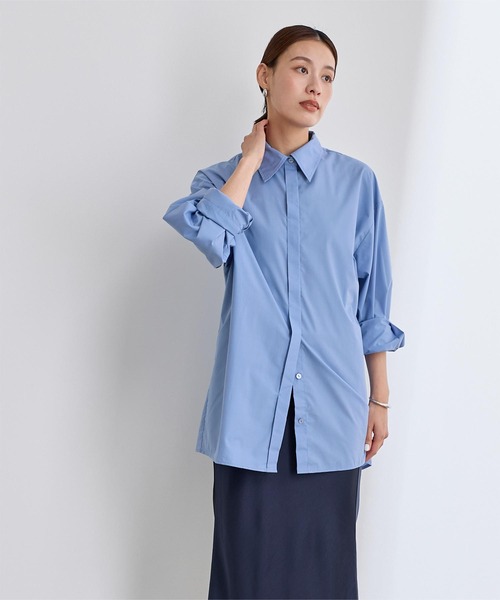 UR'S(ユアーズ)の「2wayワイドカフスシャツ(シャツ/ブラウス・レディース・ブルー/オフホワイト・S/M/L)」の12枚目の写真