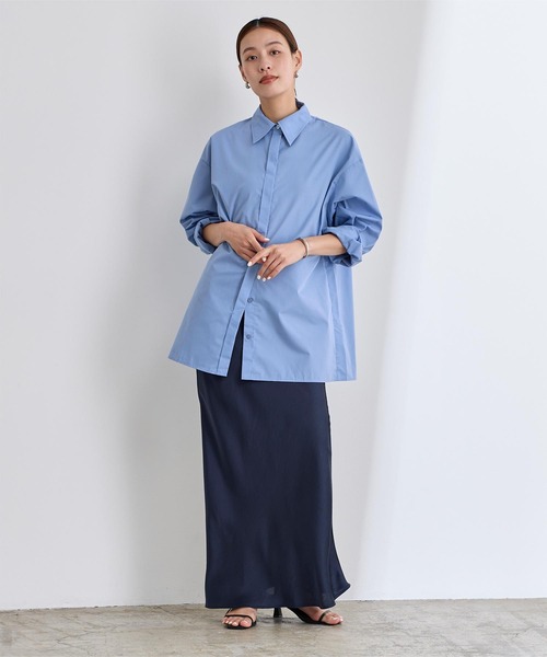 UR'S(ユアーズ)の「2wayワイドカフスシャツ(シャツ/ブラウス・レディース・ブルー/オフホワイト・S/M/L)」の13枚目の写真