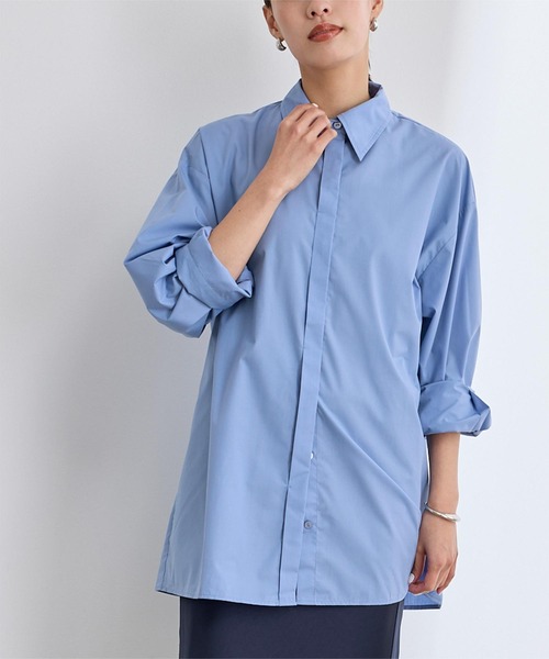 UR'S(ユアーズ)の「2wayワイドカフスシャツ(シャツ/ブラウス・レディース・ブルー/オフホワイト・S/M/L)」の14枚目の写真