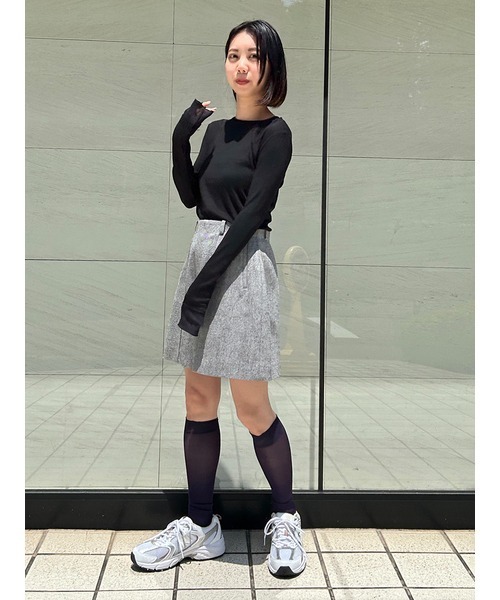 emmi（エミ）の「レイヤードシアートップス（Tシャツ/カットソー・レディース・アイボリー/ブラック/ライトグレー/チャコールグレー・FREE）」の8枚目の写真