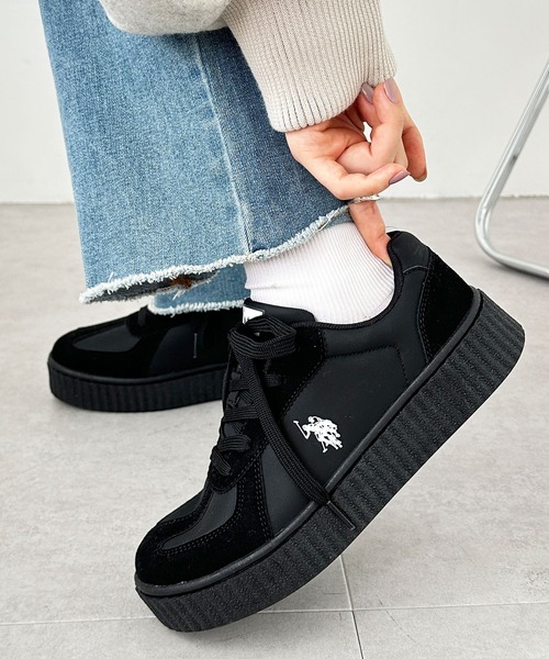 U.S. POLO ASSN.（ユーエスポロアッスン）の「【新色追加】GeeRA別注【U.S. POLO ASSN.】厚底スニーカー（スニーカー・レディース・ブラック/ホワイト/ホワイト系その他/キャメル・22.5cm/23cm/23.5cm/24cm/24.5cm）」の7枚目の写真