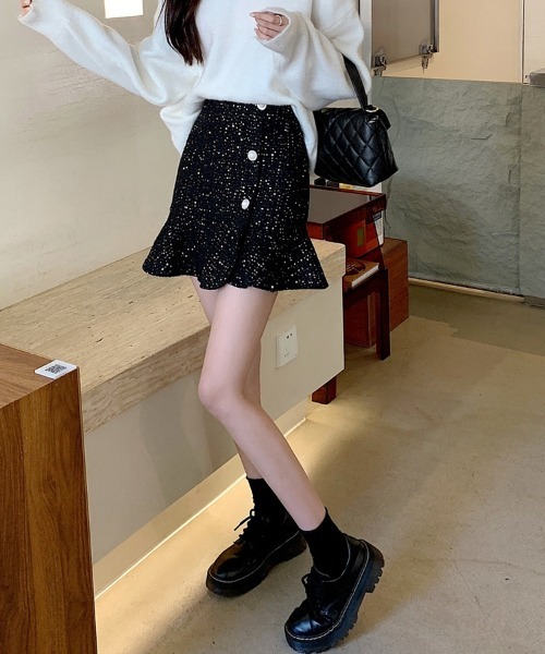 SALE *maje* ラメツイードミニスカート VIS｜【洗える】ラメツイード&千鳥柄ミニスカート | Rakuten