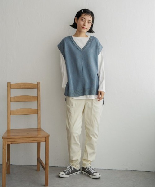 LBC（エルビーシー）の「2WAY配色リボンベスト（ニット/セーター・レディース・ベージュ/ブルー系その他/ブラック/チャコールグレー・M/L）」の11枚目の写真