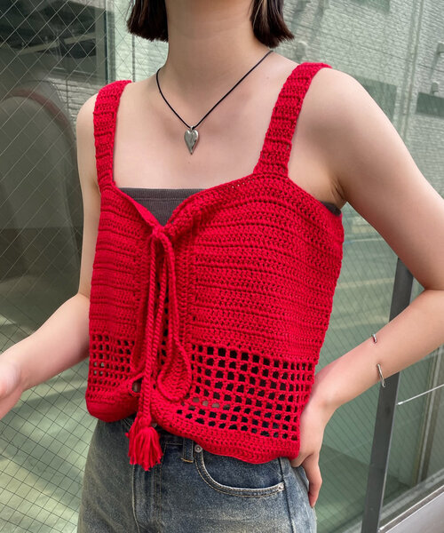 新品☆完売　クロシェ編みキャミソール ブラック フリーサイズ クロシェ編みキャミソールビスチェ レディース : ZOZOTOWN Yahoo