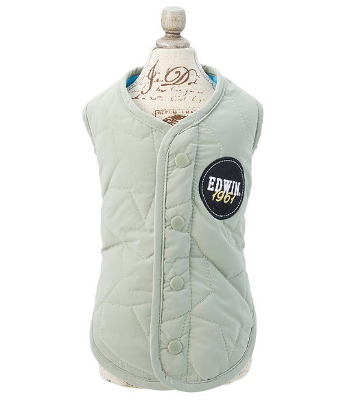 EDWIN（エドウィン）の「EDWIN/星柄キルティングリバースブルベスト（ペットウェア・レディース・ピンク/カーキ・XS/S/M/L/2L/3L）」の3枚目の写真