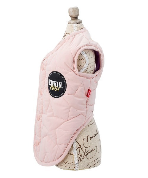 EDWIN（エドウィン）の「EDWIN/星柄キルティングリバースブルベスト（ペットウェア・レディース・ピンク/カーキ・XS/S/M/L/2L/3L）」の8枚目の写真