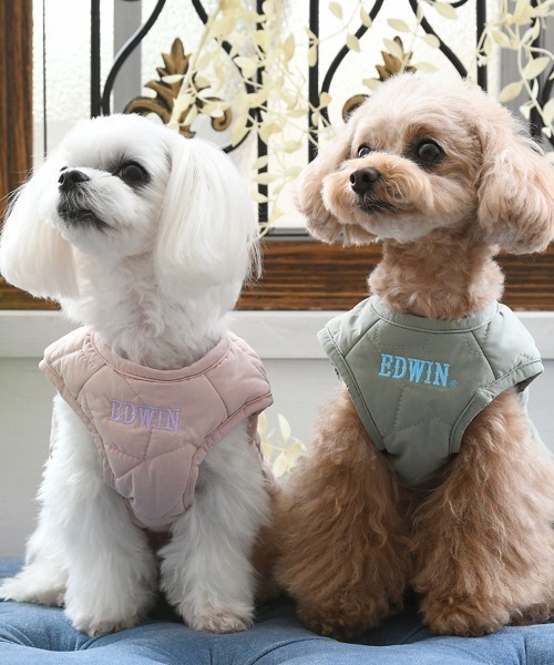 EDWIN（エドウィン）の「EDWIN/星柄キルティングリバースブルベスト（ペットウェア・レディース・ピンク/カーキ・XS/S/M/L/2L/3L）」の16枚目の写真